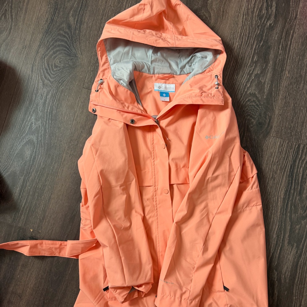 Columbia Peach Hooded Trench Coat
